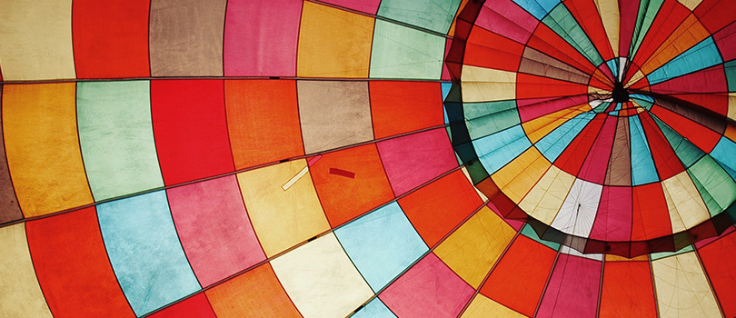 Inside of a hot air balloon